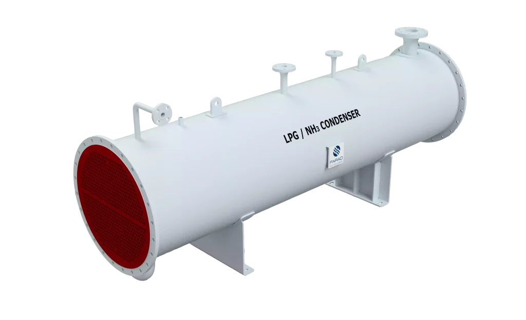 3D render of a marine LPG/NH3 cargo condenser