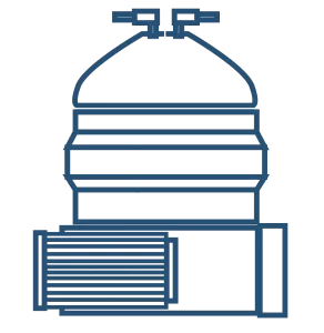 Silhouette diagram of a marine fuel/oil separator